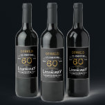 60th Birthday Black Gold Legendary Funny Wine Label<br><div class="desc">A personalised elegant beer bottle label that is easy to customise for that special birthday party occasion.</div>