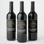60th Birthday Black Gold Legendary Funny Wine Label<br><div class="desc">A personalised elegant beer bottle label that is easy to customise for that special birthday party occasion.</div>