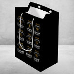 60th Birthday Black Gold  Legendary Retro Medium Gift Bag<br><div class="desc">Vintage Black Gold Elegant gift bag - Personalised 60th Birthday Celebration bag. Celebrate your milestone 60th birthday with a touch of elegance, class, and sweetness! Our Vintage Black Gold gift bags are the perfect way to make your mark with personalised birthday favours. Every bag has a rich and luxurious black...</div>