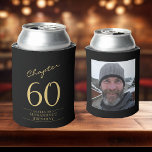 60th Birthday Black Gold Photo Can Cooler<br><div class="desc">Celebrate your loved one's birthday in style with a personalised black and gold birthday can cooler featuring their favourite photo. Discover how this high-quality,  customisable cooler can elevate any birthday celebration and create a lasting impression for the birthday honoree.</div>