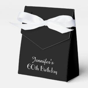 60th Birthday Black White Thank You Guests Party Favour Box