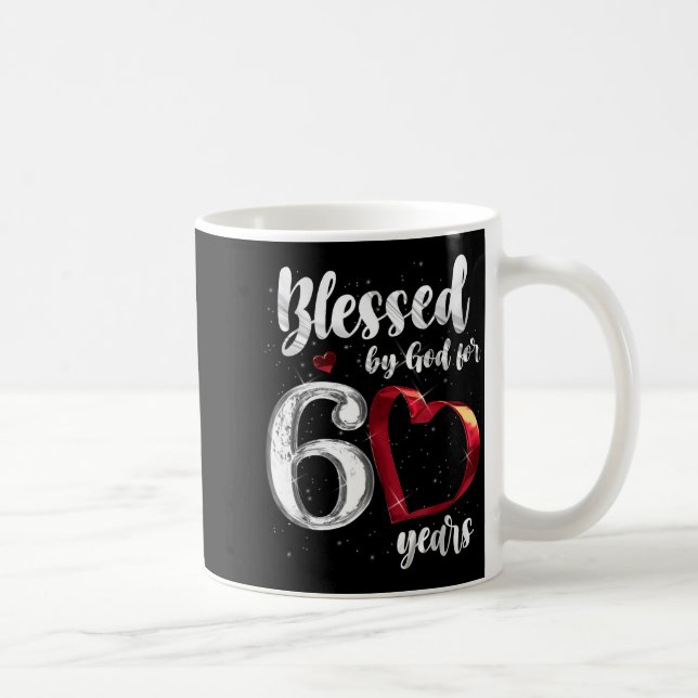 60th Birthday Blessed By God For 60 Years Birthday Coffee Mug (Right)