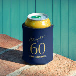 60th Birthday Blue Gold Can Cooler<br><div class="desc">Add a touch of sparkle to your loved one's 60th birthday celebration with these gorgeous Blue Gold can cooler. Perfect for that finishing touch to a party.</div>