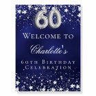 60th Birthday blue silver stars welcome party