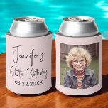 60th Birthday Blush Pink Instagram Photo Can Cooler<br><div class="desc">Celebrate 60 unforgettable years with this 60th Birthday Blush Pink Instagram Photo Can Cooler! Featuring a soft and elegant blush pink design, this customisable can cooler lets you showcase your favourite Instagram-style photo, adding a personal touch to your milestone celebration. Perfect for keeping drinks cold while doubling as a fun...</div>