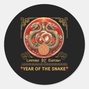 60th Birthday Born Snake Year 1965 Chinese Lunar N Classic Round Sticker