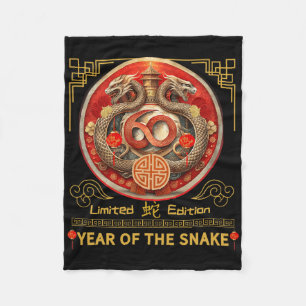 60th Birthday Born Snake Year 1965 Chinese Lunar N Fleece Blanket