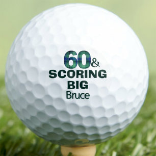60th Birthday Brother Gift Scoring Big Unique Golf Balls