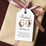60th Birthday Burgundy Gold Floral Personalised Gift Tags<br><div class="desc">Luxury 60th Birthday Burgundy Gold Floral design. Matching products can be found in Burgundy Gold Birthday collection.</div>