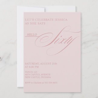 60th Birthday Caligraphy Modern Elegant Invitation