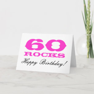 60th Birthday card for women 60 Rocks!