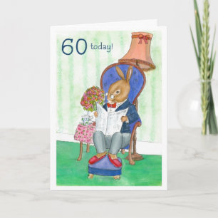 60th Birthday Card - Mr Rabbit