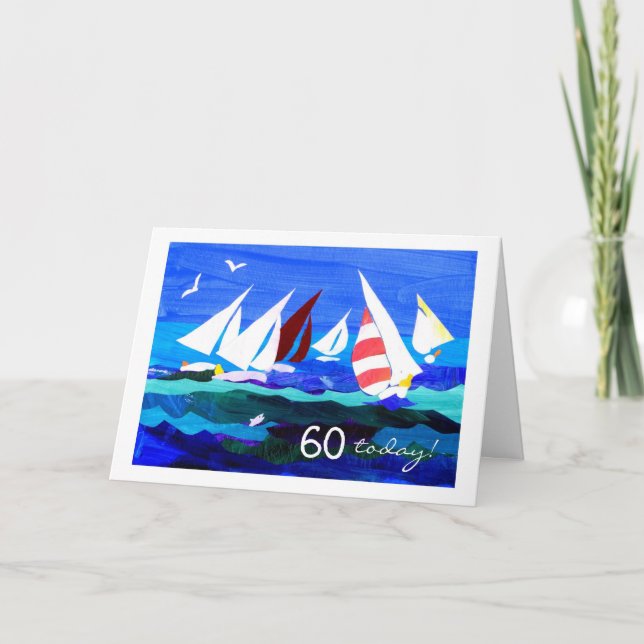60th Birthday Card - Sailing (Front)
