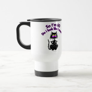 60th Birthday Cat Gifts Travel Mug