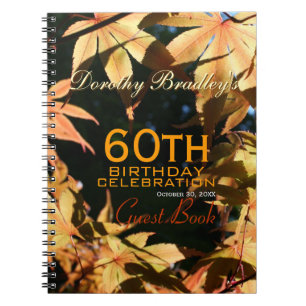 60th Birthday Celebration Autumn Custom Guest Book