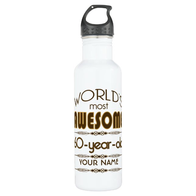 60th Birthday Celebration World Best Fabulous 710 Ml Water Bottle (Front)