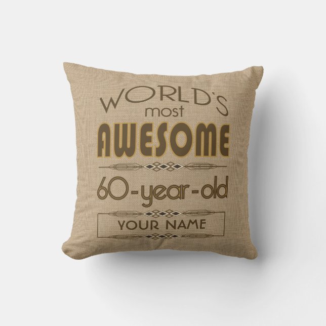 60th Birthday Celebration World Best Fabulous Cushion (Front)