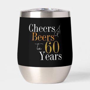 60th Birthday Cheers Beers Black Gold
