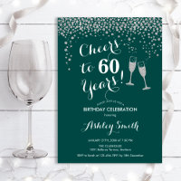 60th Birthday - Cheers To 60 Years Green Silver