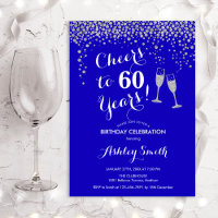 60th Birthday - Cheers To 60 Years Royal Blue