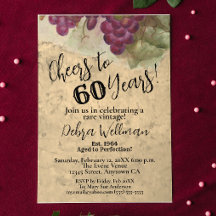 60th Birthday Cheers to 60 Years Wine Themed 