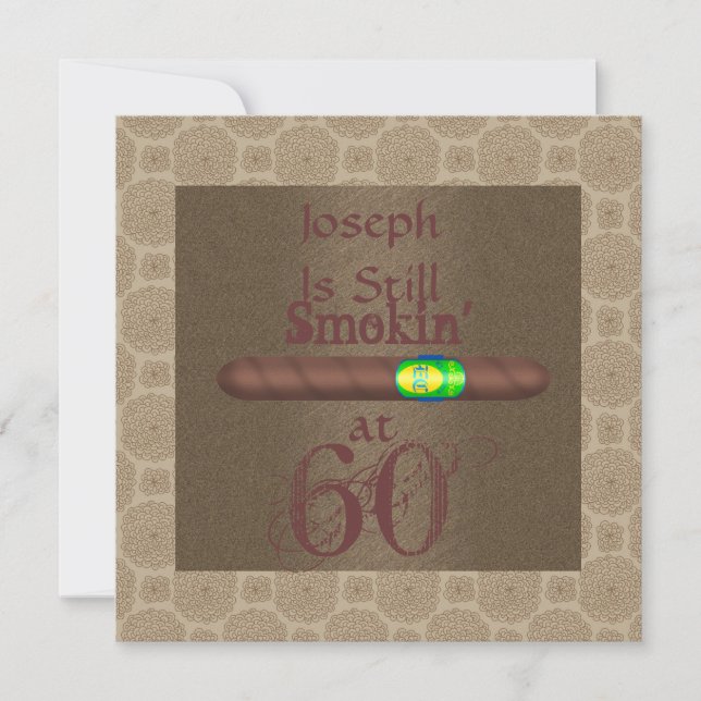 60th Birthday Cigar Invitations (Front)