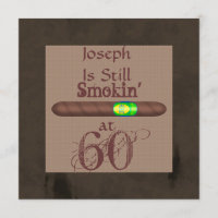 60th Birthday Cigar Invitations Personalised