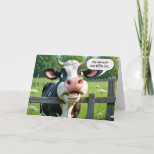 60th Birthday Cow Humour Card