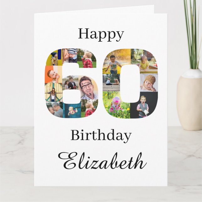 60th Birthday Create Your Own Instagram Photo Card (Front)
