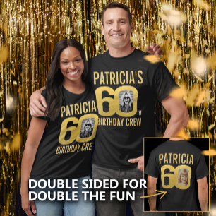 60th birthday crew custom name photo fun  T-Shirt