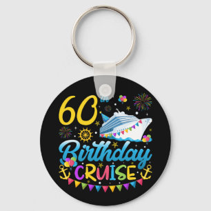 60th Birthday Cruise B-Day Party Circle Key Ring