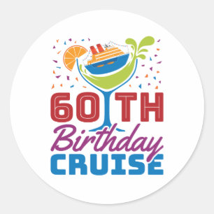 60th Birthday Cruise Cruising 60 Years Old Classic Round Sticker