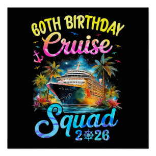 60Th Birthday Cruise Squad 2026 Cruising Party Poster