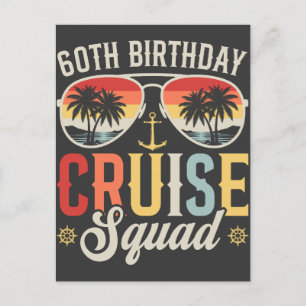 60TH Birthday Cruise Squad Family Matching Postcard