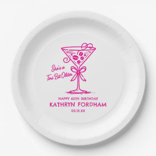 60th Birthday Custom Paper Plate Espresso Martini