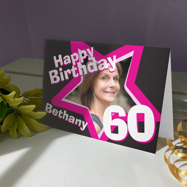 60th birthday custom photo card (Creator Uploaded)