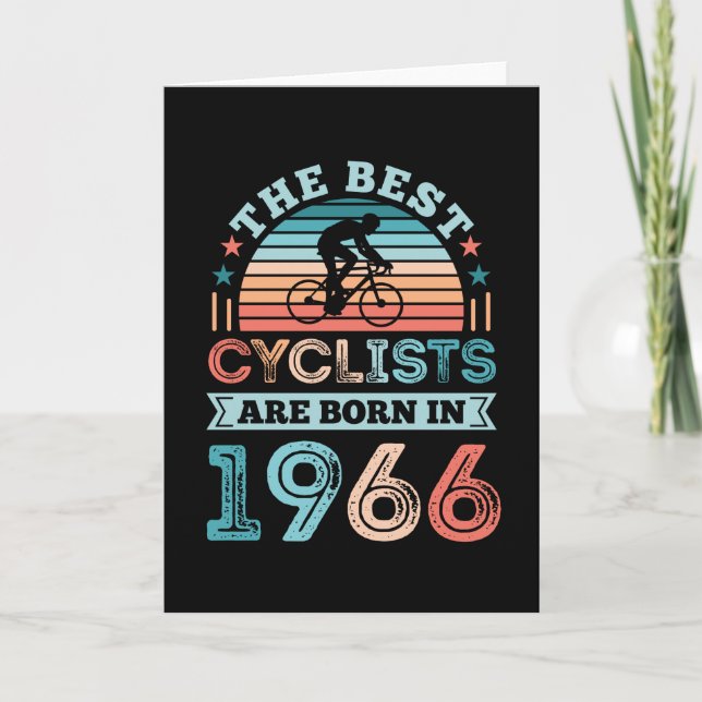 60th Birthday Cycling Gift Best Cyclist born 1966 Card (Front)