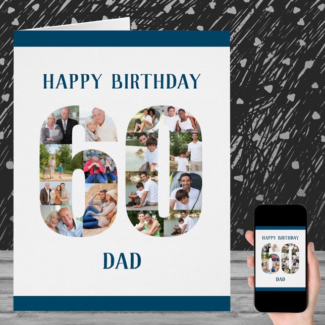 60th Birthday Dad Number 60 Photo Collage Big (Creator Uploaded)