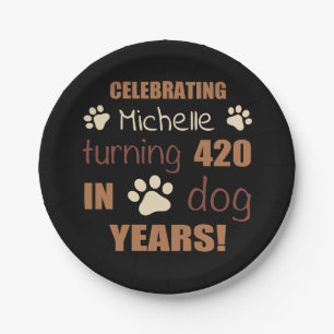 60th Birthday Dog Years Paper Plate