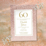 60th Birthday Elegant Rose Gold Glitter Invitation<br><div class="desc">Featuring elegant rose gold glitter ombre,  this chic 60th birthday invitation can be personalised with your special birthday celebration information. Designed by Thisisnotme©</div>