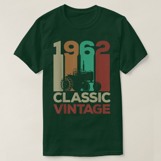 60th Birthday Farmer 1962 Retro Vintage  T-Shirt (Design Front)