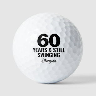 60th Birthday Favours Still Swinging with Name Golf Balls
