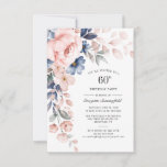 60th Birthday Floral Dusty Blue Pink Invitation<br><div class="desc">Send out the invitations for the upcoming milestone party with our Modern Pastel Pink Indigo Blue Watercolor Floral note cards. Featuring beautiful botanical watercolor bloom. Simply personalise with the party details by clicking the customise it button to further re-arrange and format the style and placement of the text. TIP: Add...</div>
