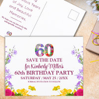 60th birthday floral modern 60 years party