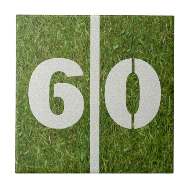 60th Birthday Football Customisable Tile (Front)