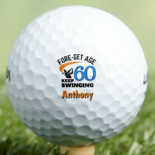 60th Birthday For Cousin – 60 Years Fun Blue Gift Golf Balls