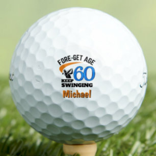 60th Birthday For Husband – Classy Blue Gift Set Golf Balls