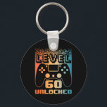 60th Birthday For Men Level 60 Unlocked Gamer 60 Y Key Ring<br><div class="desc">60th Birthday For Men Level 60 Unlocked Gamer 60 Year Old</div>