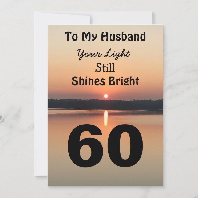 60th Birthday For My Husband Black Gold Sunrise (Front)