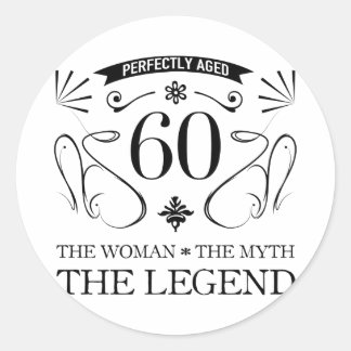 60th Birthday For Women Classic Round Sticker